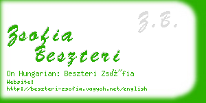 zsofia beszteri business card